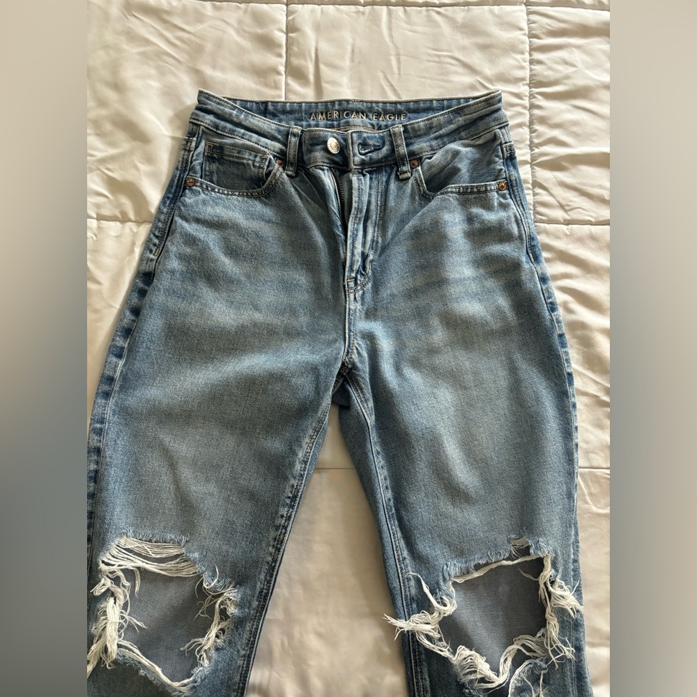 American Eagle Distressed Mom Jeans